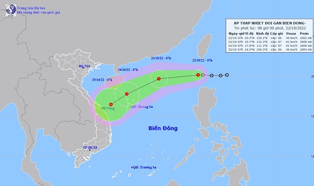 Áp thấp nhiệt đới có xu hướng mạnh lên, các tỉnh từ Hà Tĩnh đến Quảng Ngãi có mưa lớn